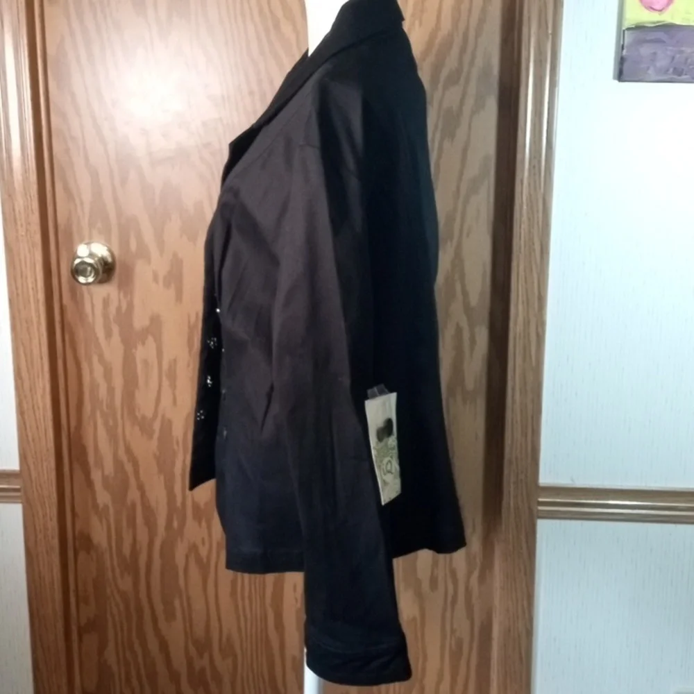 I.Q. Authentic Brand Elegant Black Women's Jacket, Festival, Retro, Grandma Core - Picture 10 of 13